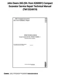 John Deere 26G (SN. from K260001) Compact Excavator Service Repair Technical Manual - TM13324X19 preview