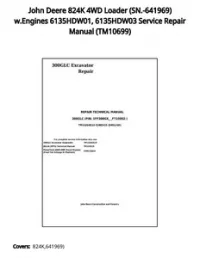 John Deere 824K 4WD Loader (SN.-641969) w.Engines 6135HDW01  6135HDW03 Service Repair Manual - TM10699 preview