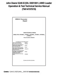 John Deere 524K-II (SN. D001001-) 4WD Loader Operation & Test Technical Service Manual - TM14197X19 preview