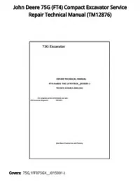 John Deere 75G (FT4) Compact Excavator Service Repair Technical Manual - TM12876 preview