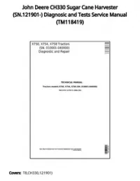 John Deere CH330 Sugar Cane Harvester (SN.121901-) Diagnosic and Tests Service Manual - TM118419 preview