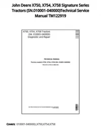 John Deere X750  X754  X758 Signature Series Tractors (SN.010001-040000)Technical Service Manual TM122919 preview