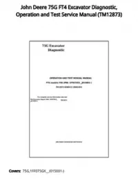 John Deere 75G FT4 Excavator Diagnostic  Operation and Test Service Manual - TM12873 preview