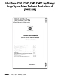 John Deere L330  L330C  L340  L340C Hay&forage Large Square Balers Technical Service Manual - TM133219 preview
