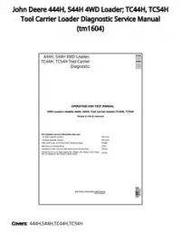 John Deere 444H  544H 4WD Loader; TC44H  TC54H Tool Carrier Loader Diagnostic Service Manual - tm1604 preview