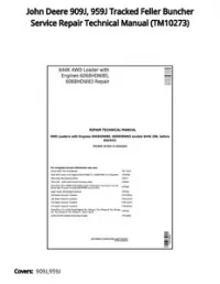 John Deere 909J  959J Tracked Feller Buncher Service Repair Technical Manual - TM10273 preview
