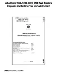 John Deere 9100  9200  9300  9400 4WD Tractors Diagnosis and Tests Service Manual - tm1624 preview