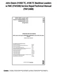 John Deere 310SK TC  410K TC Backhoe Loaders w.TMC (iT4/S3B) Service RepairTechnical Manual - TM12488 preview