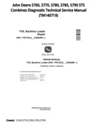 John Deere S760  S770  S780  S785  S790 STS Combines Diagnostic Technical Service Manual - TM140719 preview