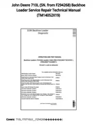 John Deere 710L (SN. from F294268) Backhoe Loader Service Repair Technical Manual - TM14052X19 preview