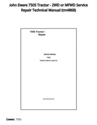 John Deere 7505 Tractor - 2WD or MFWD Service Repair Technical Manual - tm4868 preview