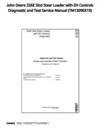 John Deere 326E Skid Steer Loader with EH Controls Diagnostic and Test Service Manual - TM13090X19 preview
