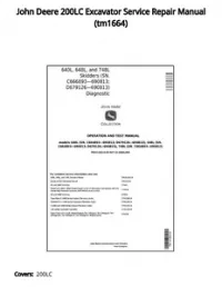 John Deere 200LC Excavator Service Repair Manual - tm1664 preview