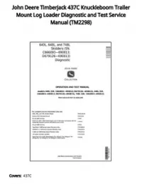 John Deere Timberjack 437C Knuckleboom Trailer Mount Log Loader Diagnostic and Test Service Manual - TM2298 preview