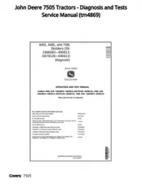 John Deere 7505 Tractors - Diagnosis and Tests Service Manual - tm4869 preview