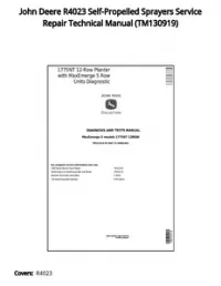 John Deere R4023 Self-Propelled Sprayers Service Repair Technical Manual - TM130919 preview