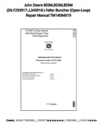John Deere 803M 853M 859M (SN.F293917- L343918-) Feller Buncher (Open-Loop) Repair Manual TM14084X19 preview