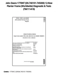 John Deere 1770NT (SN.740101-745000) 12-Row Planter Frame (Worldwide) Diagnostic & Tests - TM111419 preview