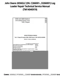 John Deere 2656GLC (SN. C266001-  D266001) Log Loader Repair Technical Service Manual - TM14040X19 preview