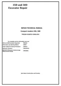 John Deere 35D and 50D Compact Excavator Service Repair Technical Manual - TM2264 preview