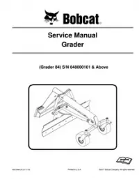 Bobcat Grader Service Repair Workshop Manual preview