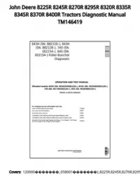 John Deere 8225R 8245R 8270R 8295R 8320R 8335R 8345R 8370R 8400R Tractors Diagnostic Manual TM146419 preview