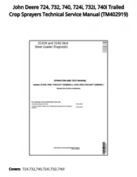 John Deere 724  732  740  724i  732i  740i Trailed Crop Sprayers Technical Service Manual - TM402919 preview