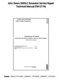 John Deere 350GLC Excavator Service Repair Technical Manual - TM12179 preview