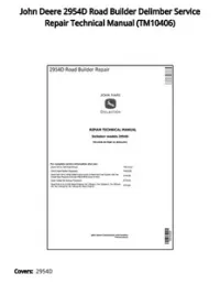 John Deere 2954D Road Builder Delimber Service Repair Technical Manual - TM10406 preview