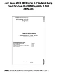 John Deere 250D  300D Series II Articulated Dump Truck (SN.from E642001) Diagnostic & Test - TM12402 preview