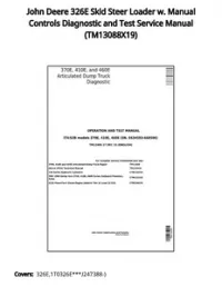 John Deere 326E Skid Steer Loader w. Manual Controls Diagnostic and Test Service Manual - TM13088X19 preview