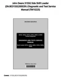 John Deere 315SG Side Shift Loader (SN.BE315SG200039-) Diagnostic and Test Service Manual - TM10225 preview