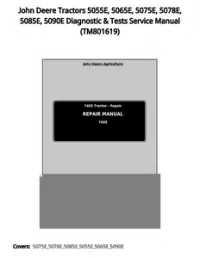 John Deere Tractors 5055E  5065E  5075E  5078E  5085E  5090E Diagnostic & Tests Service Manual - TM801619 preview