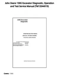 John Deere 130G Excavator Diagnostic  Operation and Test Service Manual - TM13344X19 preview