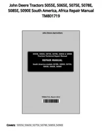 John Deere Tractors 5055E  5065E  5075E  5078E  5085E  5090E South America  Africa Repair Manual TM801719 preview