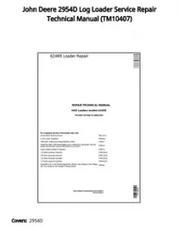 John Deere 2954D Log Loader Service Repair Technical Manual - TM10407 preview