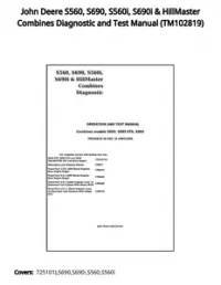 John Deere S560  S690  S560i  S690i & HillMaster Combines Diagnostic and Test Manual - TM102819 preview