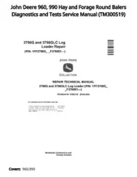 John Deere 960  990 Hay and Forage Round Balers Diagnostics and Tests Service Manual - TM300519 preview