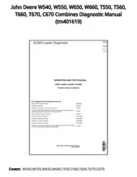 John Deere W540  W550  W650  W660  T550  T560  T660  T670  C670 Combines Diagnostic Manual - tm401619 preview