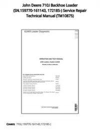 John Deere 710J Backhoe Loader (SN.159770-161143  172185-) Service Repair Technical Manual - TM10875 preview