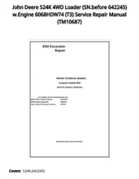 John Deere 524K 4WD Loader (SN.before 642245) w.Engine 6068HDW74 (T3) Service Repair Manual - TM10687 preview