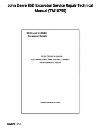 John Deere 85D Excavator Service Repair Technical Manual - TM10755 preview