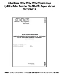 John Deere 803M 853M 859M (Closed-Loop Hyd.Drv) Feller Buncher (SN.270423-) Repair Manual TM13244X19 preview