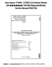 John Deere 1770NT  1770NT CCS 24-Row Planter (SN. 740100) Diagnostic&Tests Service Manual - TM2129 preview