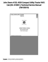 John Deere 4120  4320 Compact Utility Tractor W/O Cab (SN. 610001-) Technical Service Manual - TM105019 preview