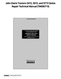 John Deere Tractors 5415  5615  and 5715 Sevice Repair Technical Manual - TM606719 preview