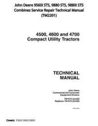 John Deere 9560i STS  9880 STS  9880i STS Combines Service Repair Technical Manual - TM2201 preview