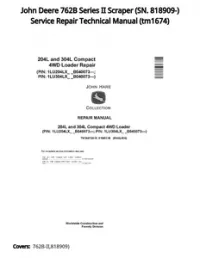 John Deere 762B Series II Scraper (SN. 818909-) Service Repair Technical Manual - tm1674 preview