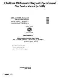 John Deere 110 Excavator Diagnostic Operation and Test Service Manual - tm1657 preview