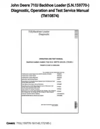John Deere 710J Backhoe Loader (S.N.159770-) Diagnostic  Operation and Test Service Manual - TM10874 preview